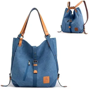 Cayla 3 Ways Canvas Purses Handbags Totes Shoulder Bag Backpack Hobo For Women