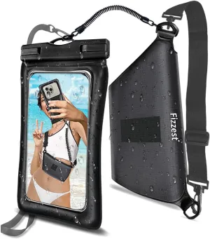 Cell Phone Waterproof Protector Pouch for Swimming Floating，Beach Vacation Essentials,Fanny Packs for Women and Men，Phone Bag Case，Compatible with iPhone Black
