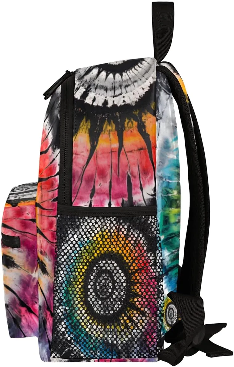 cfpolar Tie Dye Kids Backpacks for Boys Girls, Cute Toddler Backpack Preschool Kindergarten Elementary School Backpack Lightweight Mini Shoulder Bookbag Casual Daypack with Chest Strap