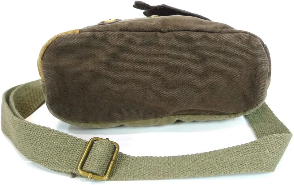 Chala Corgi Patch Cross-Body Canvas Messenger Bag with Corgi Key fob