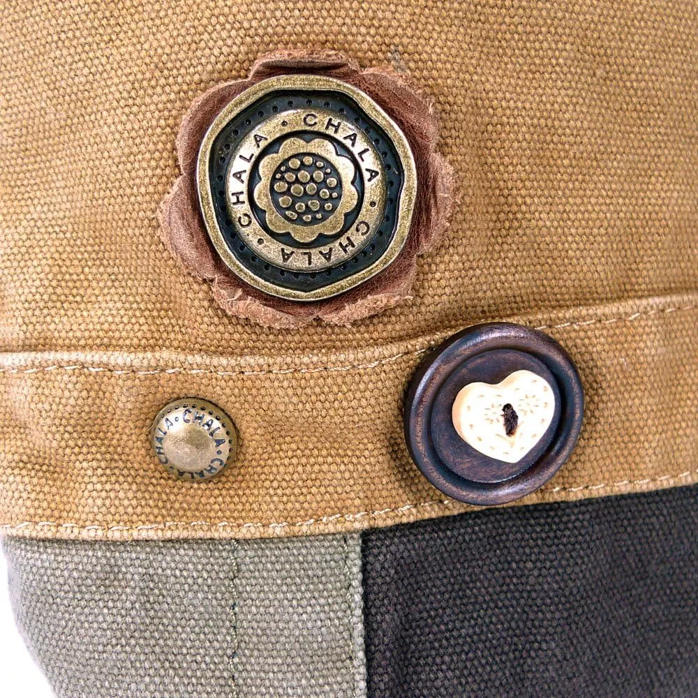 Chala Corgi Patch Cross-Body Canvas Messenger Bag with Corgi Key fob