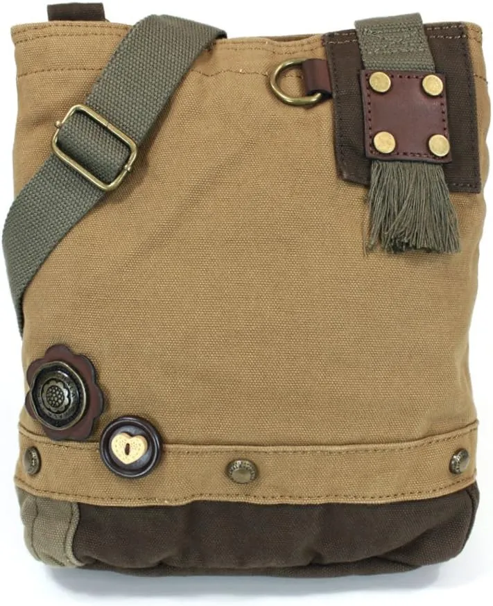Chala Corgi Patch Cross-Body Canvas Messenger Bag with Corgi Key fob