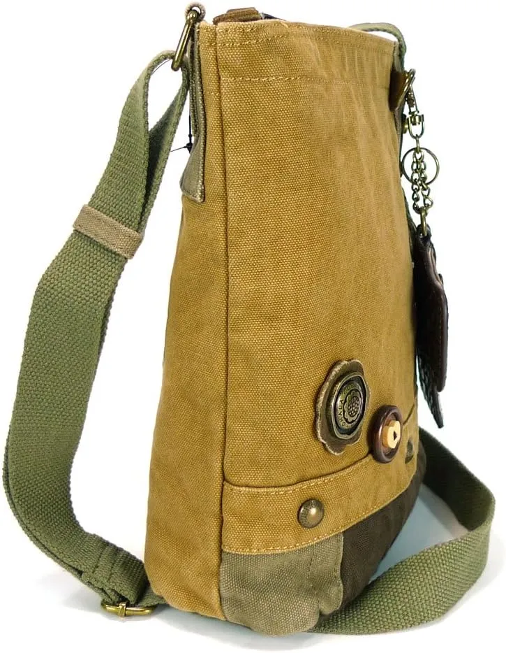 Chala Corgi Patch Cross-Body Canvas Messenger Bag with Corgi Key fob