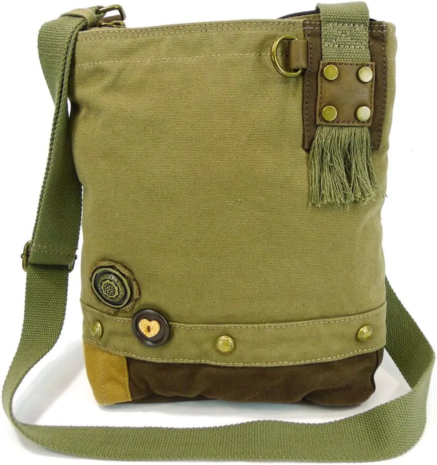 Chala Corgi Patch Cross-Body Canvas Messenger Bag with Corgi Key fob