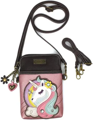 Chala Handbags Unicorn Cellphone Crossbody Handbag - Unicorn Lover Collector- Pink Purse