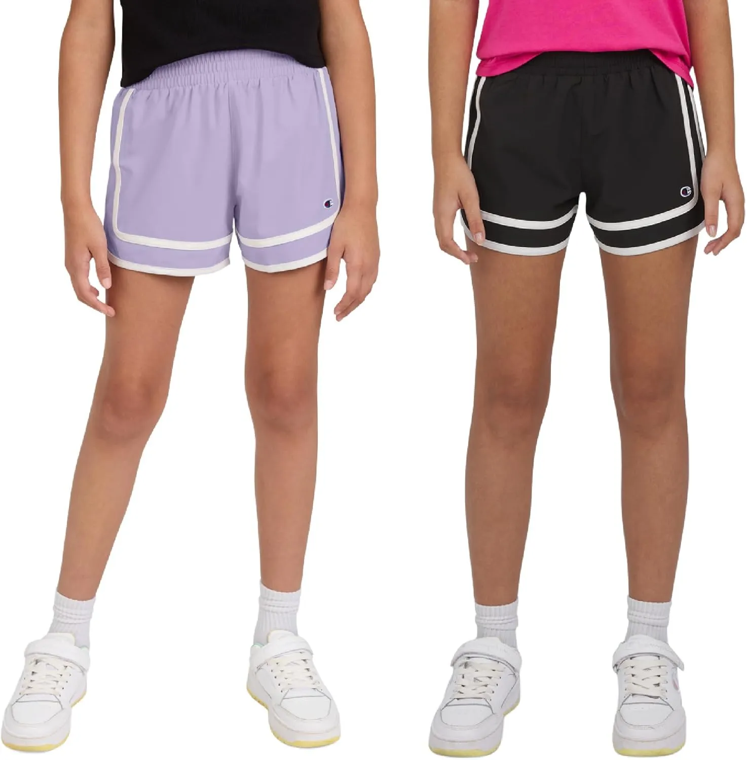 Champion Girls Heritage Foldover Mesh Running Basketball Short 2.75 Inch Inseam