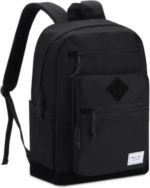 Chase Chic School Backpack for Men Women,Water Resistant Bookbag/Schoolbag/Daypack for Teen Boys Girls High School,College,Work,Travel All Black