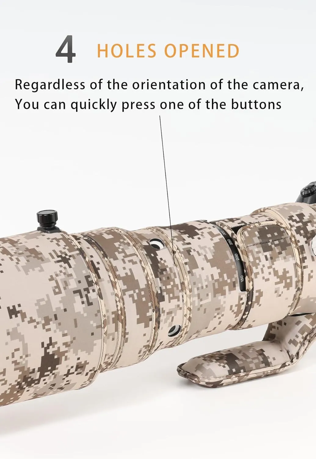 CHASING BIRDS Camouflage Waterproof Lens Coat for Olympus 150-400mm F4.5 TC1.25x is PRO Rainproof Lens Protective Cover (Shadow Black)