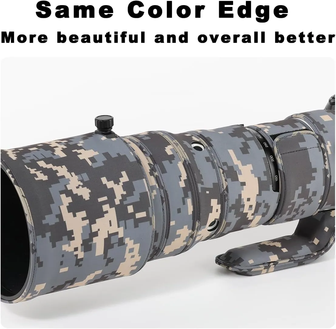 CHASING BIRDS Camouflage Waterproof Lens Coat for Olympus 150-400mm F4.5 TC1.25x is PRO Rainproof Lens Protective Cover (Shadow Black)