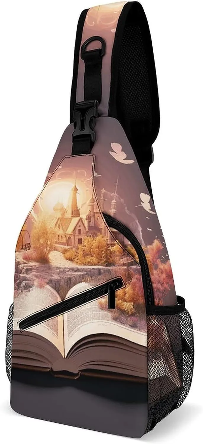 Chest Bag Photo Collage Landscape Sling Bag for Men Crossbody Bag Fanny Packs for Women Sling Backpack for Travel