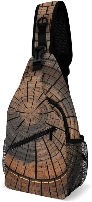 Chest Bag Tree Stump Sling Bag for Men Crossbody Bag Fanny Packs for Women Sling Backpack for Travel
