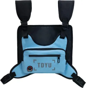 Chest Bag,Chest Rig Bag Pack Harness Reflective Utility Light Bags Fashion for Men Women Night Running Exercise Hiking Blue