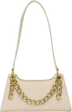 CHIC DIARY Small Tote Bag for Women Pu Leather Top Handle Crossbody Clutch Purse Classic Crocodile Shoulder Handbag