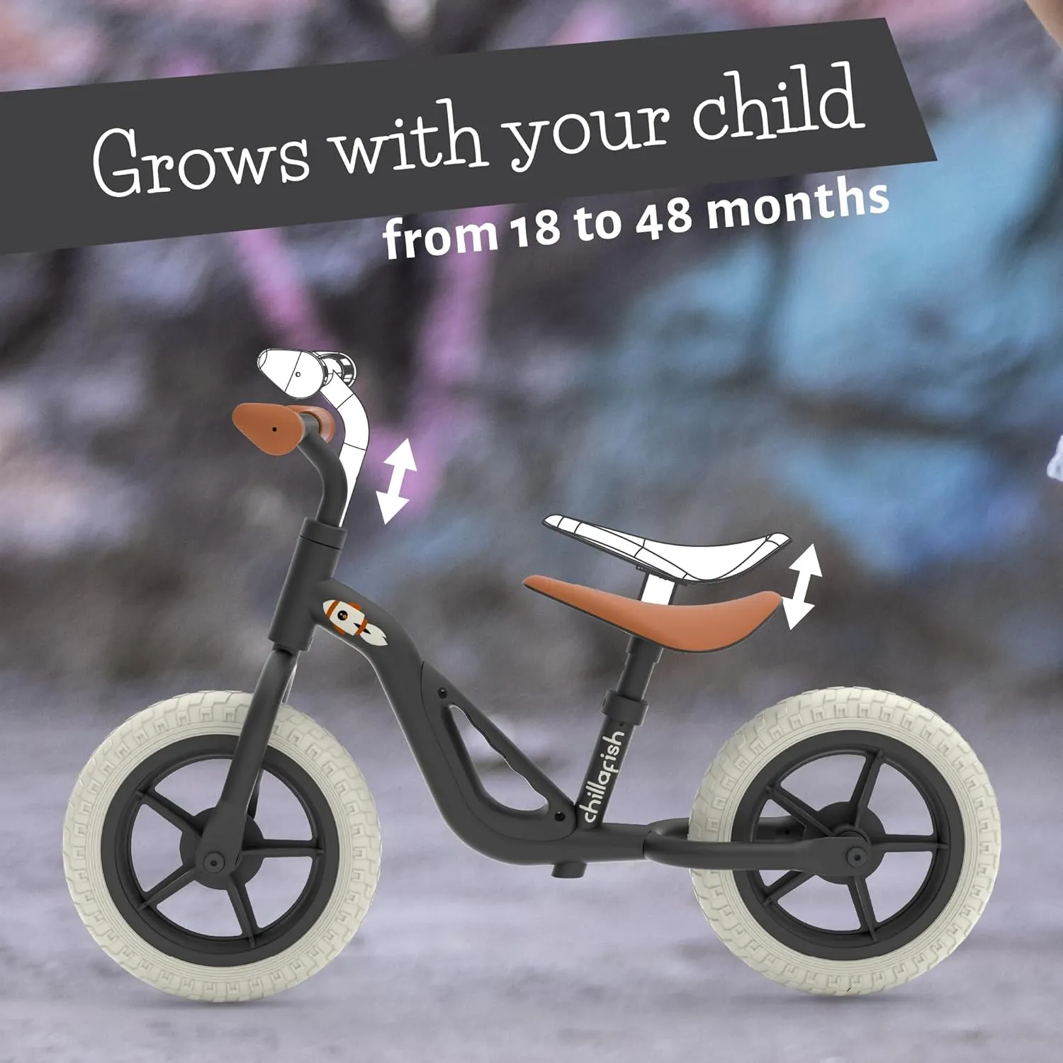 Chillafish Charlie Toddler Balance Bike, Lightweight 10-Inch Bike for Boys & Girls 2 to 4 Years Old, Adjustable Seat, Carry Handle & No-Puncture Tires