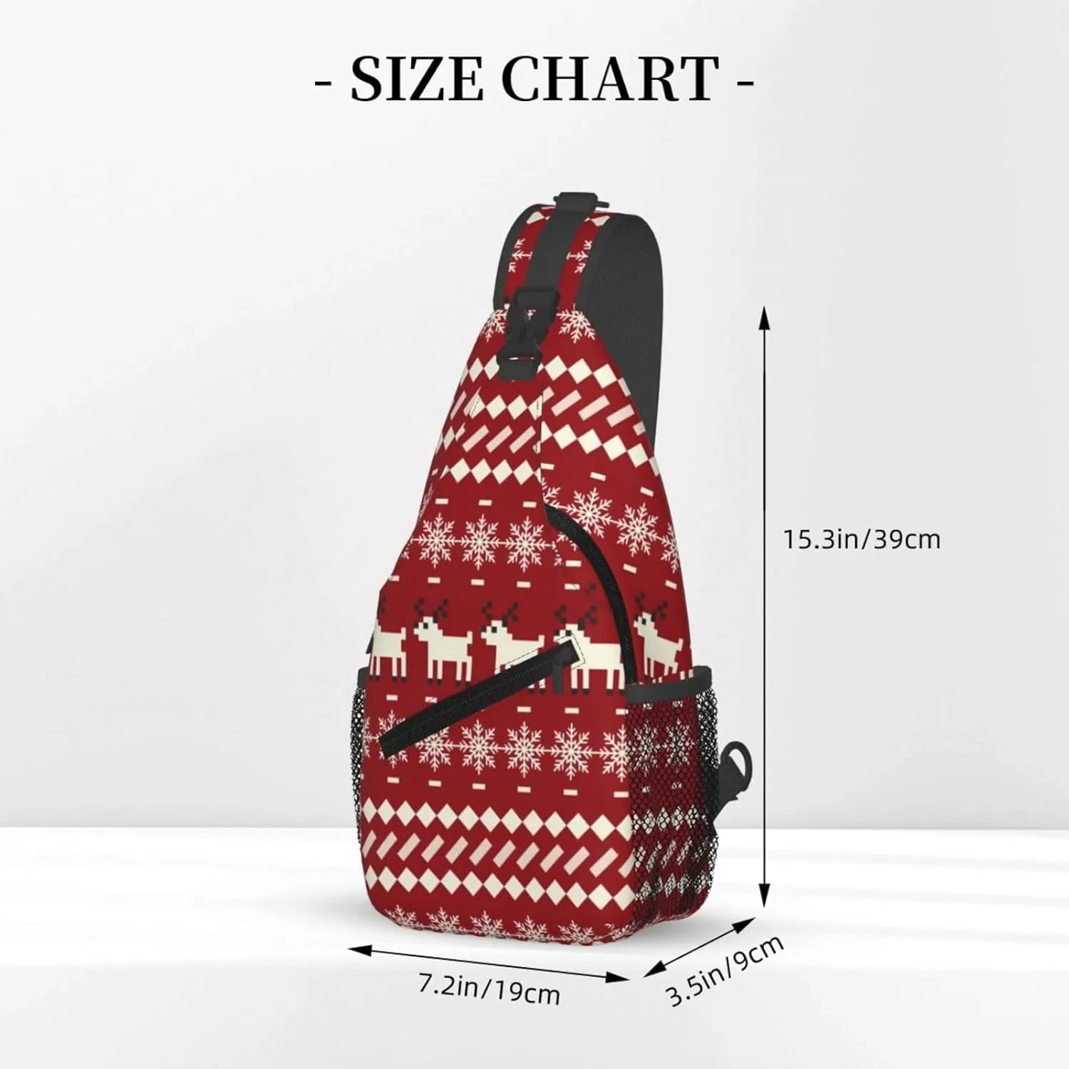 Christmas Reindeer Snowflake Crossbody Bags Cross Men Chest Bag Adjustable Sling Backpack Shoulder Bag For Women Cycling Travel Sport Hiking