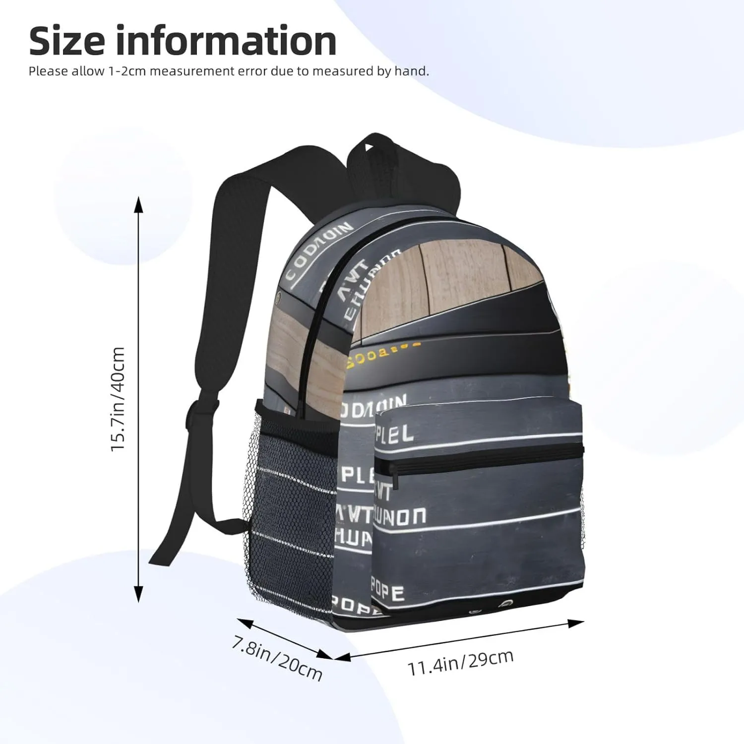 Cinema Movie Clapboard And Popcorn Backpacks Lightweight With 1 Main Compartment, Shoulder Rucksack Carry-On