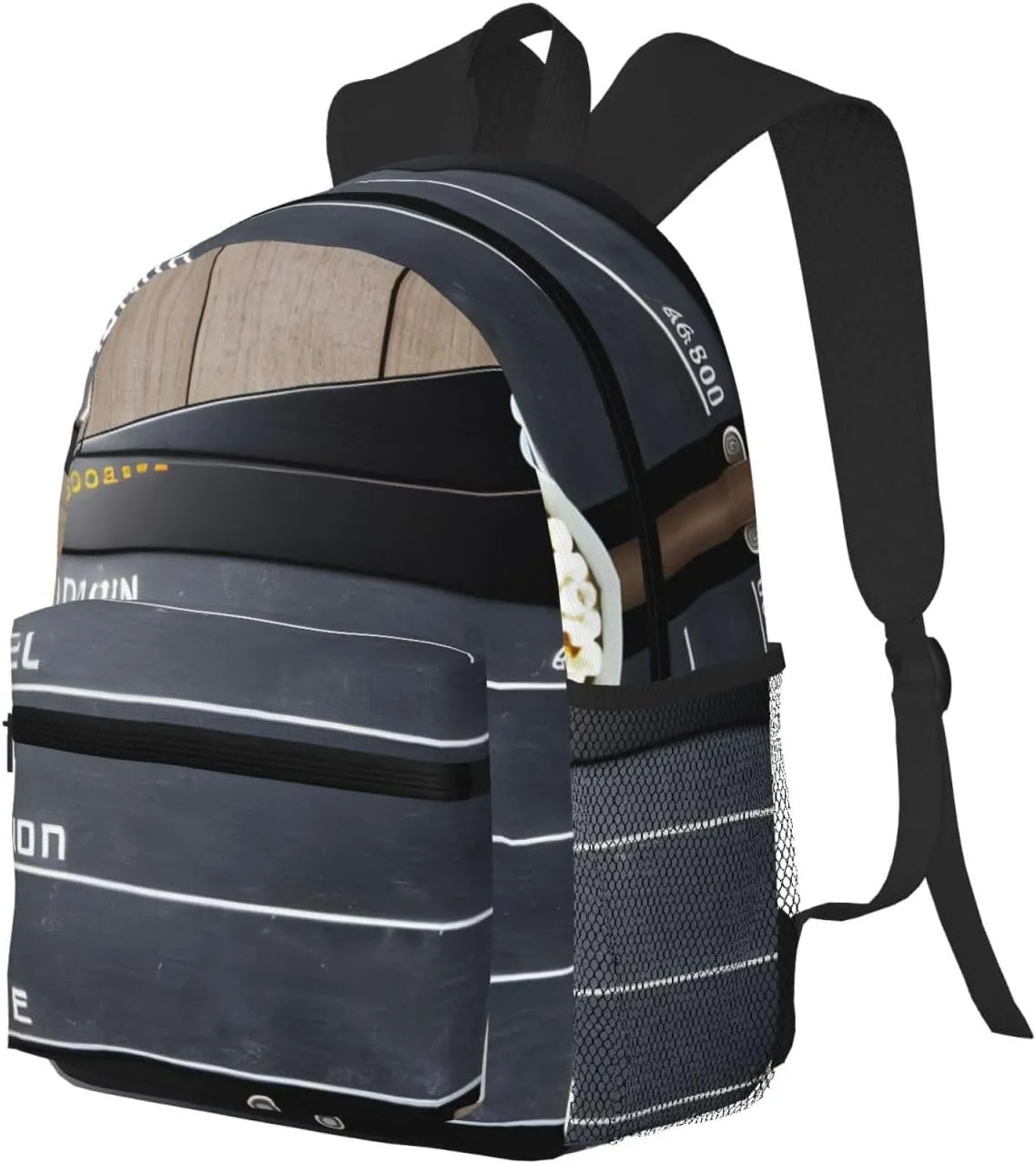 Cinema Movie Clapboard And Popcorn Backpacks Lightweight With 1 Main Compartment, Shoulder Rucksack Carry-On