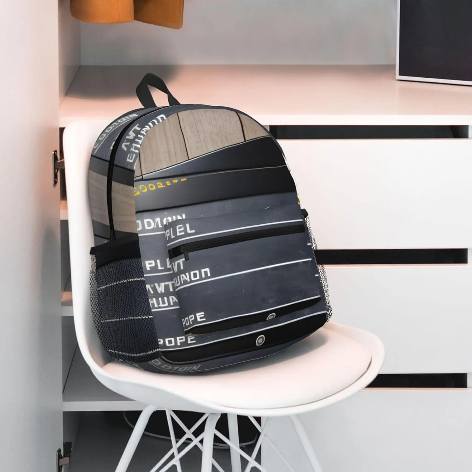 Cinema Movie Clapboard And Popcorn Backpacks Lightweight With 1 Main Compartment, Shoulder Rucksack Carry-On