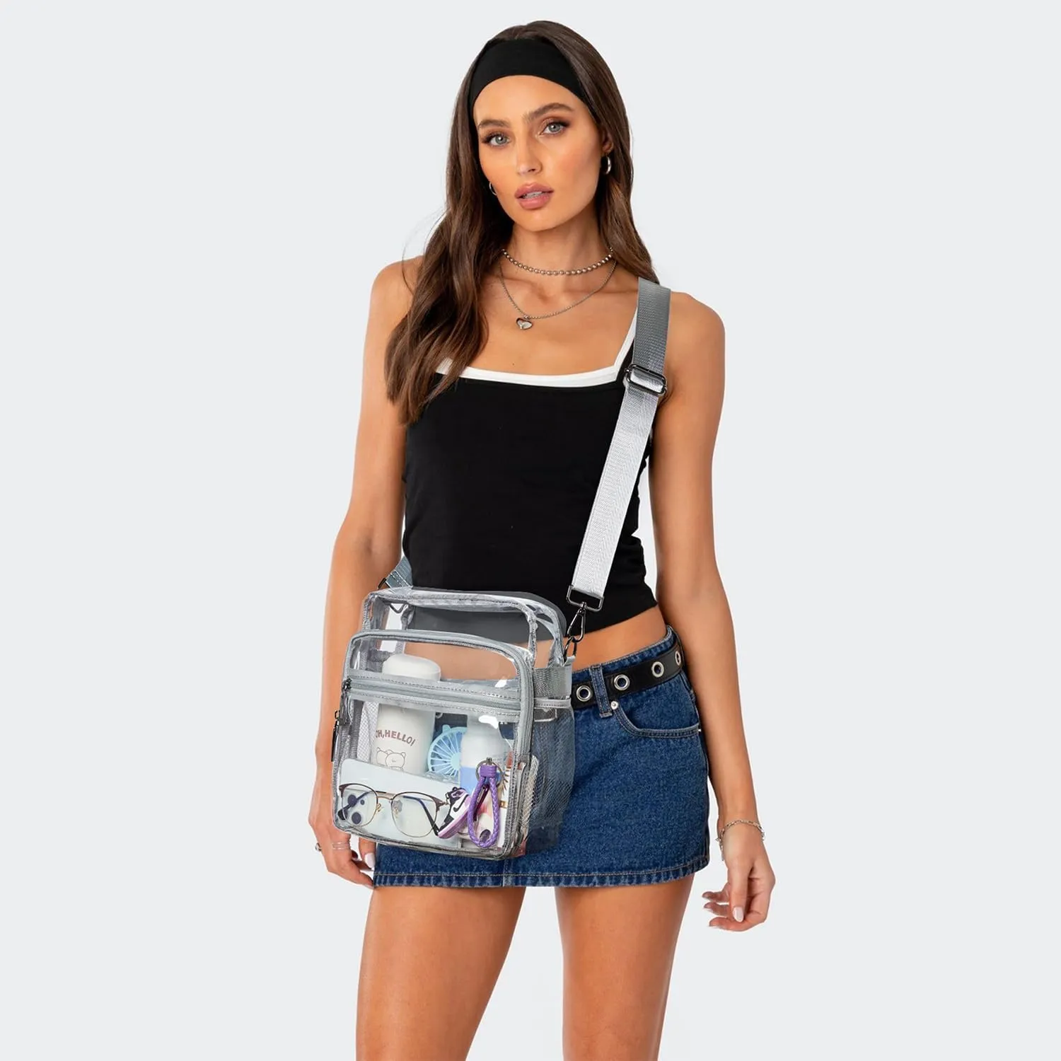 Clear Bag for Stadium Events, Clear Purse for Women Stadium Crossbody Bag, Transparent Bag for Concerts Sports