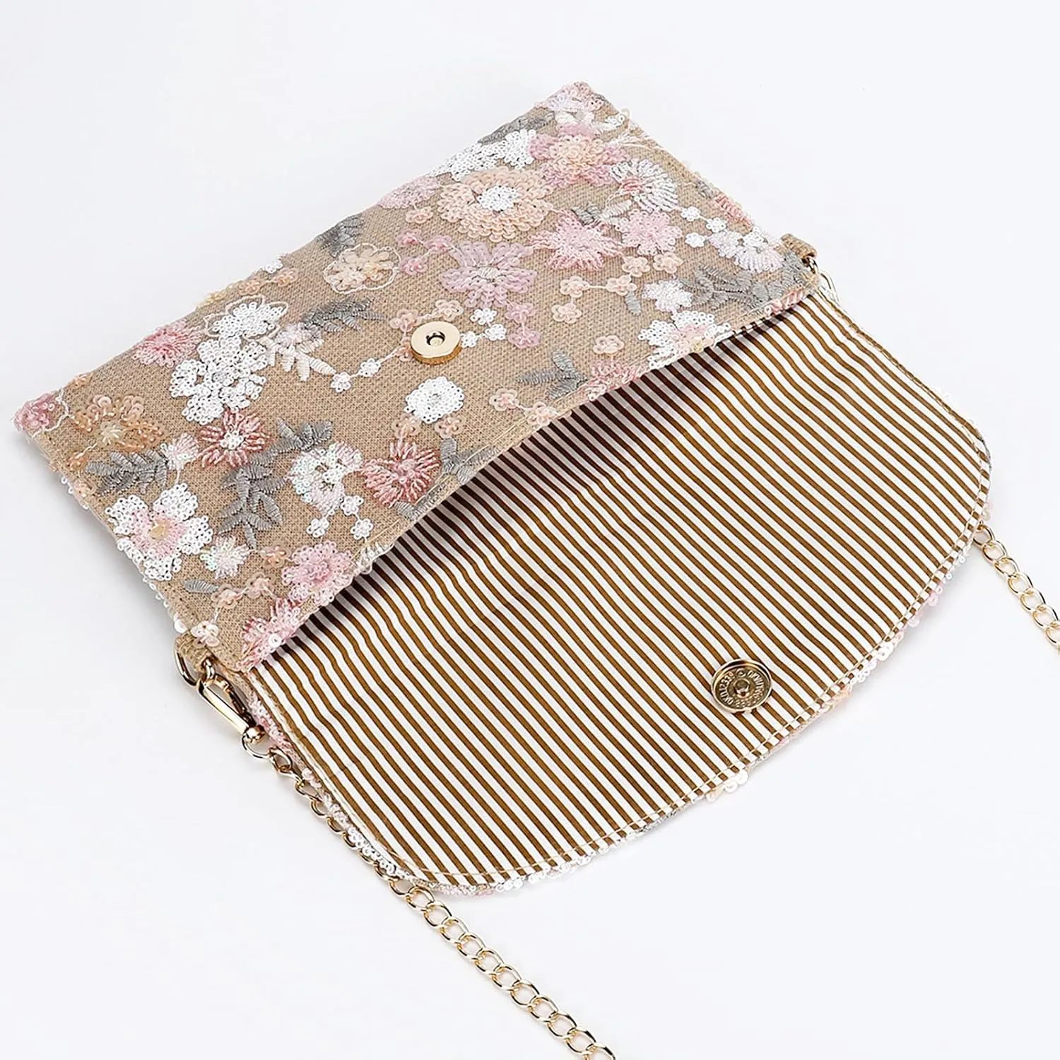Clutch Purses for Women, Envelope Package, Sequin Embroidered Flowers Straw Bag, Bohemian Handmade Handbags