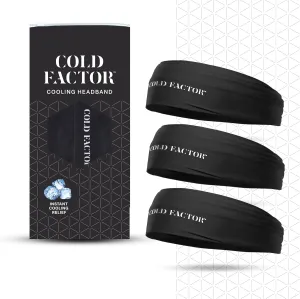 COLD FACTOR Instant Cooling Headband 3 Pack | Advanced Evaporative Comfort for Sports & Outdoor | UPF 50  Protection | Long-Lasting Coolness | Ideal for Fitness, Hiking, Yoga, & Running