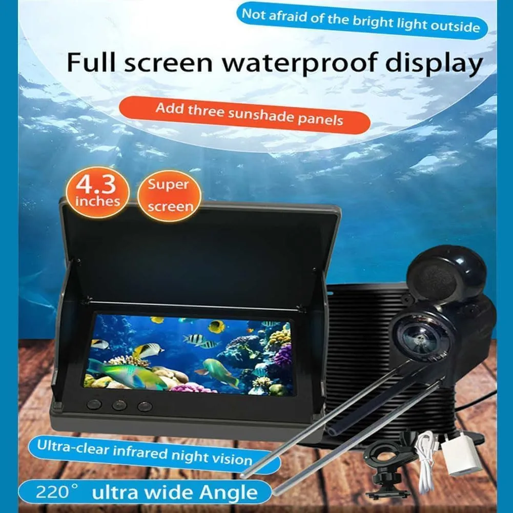 Colitt - Underwater Fishing Camera,Night Vision Portable Fish Finder, 4.3 Inch HD Ice Fishing Camera with 220° Wide View,Infrared Night Vision, for Ice Lake Sea Boat Fishing