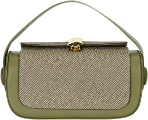 Colorful Fabric Flap Crossbody Bag, Elegant Leather Top Handle Purses, Mini Fashion Shoulder Travel Purse