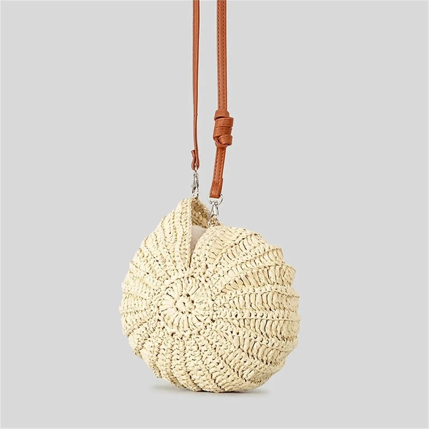 Conch Woven Bag Fashion Creative Design Pearl Chain Versatile Leisure Seaside Holiday Commuting Shoulder Messenger Bag