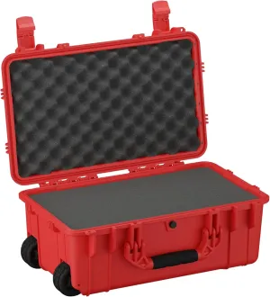Condition 1 22" Large Rolling Lockable Hard Storage Case with Foam, Model 300, Waterproof Protective Box for Camera, Tactical, Scientific Gear, Made in USA, 21.84"x13.82"x9", Red