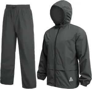 COOFANDY Men's Rain Suit 2 Piece Waterproof Breathable Rain Gear Lightweight Rain Jacket Pants Rainwear Suit