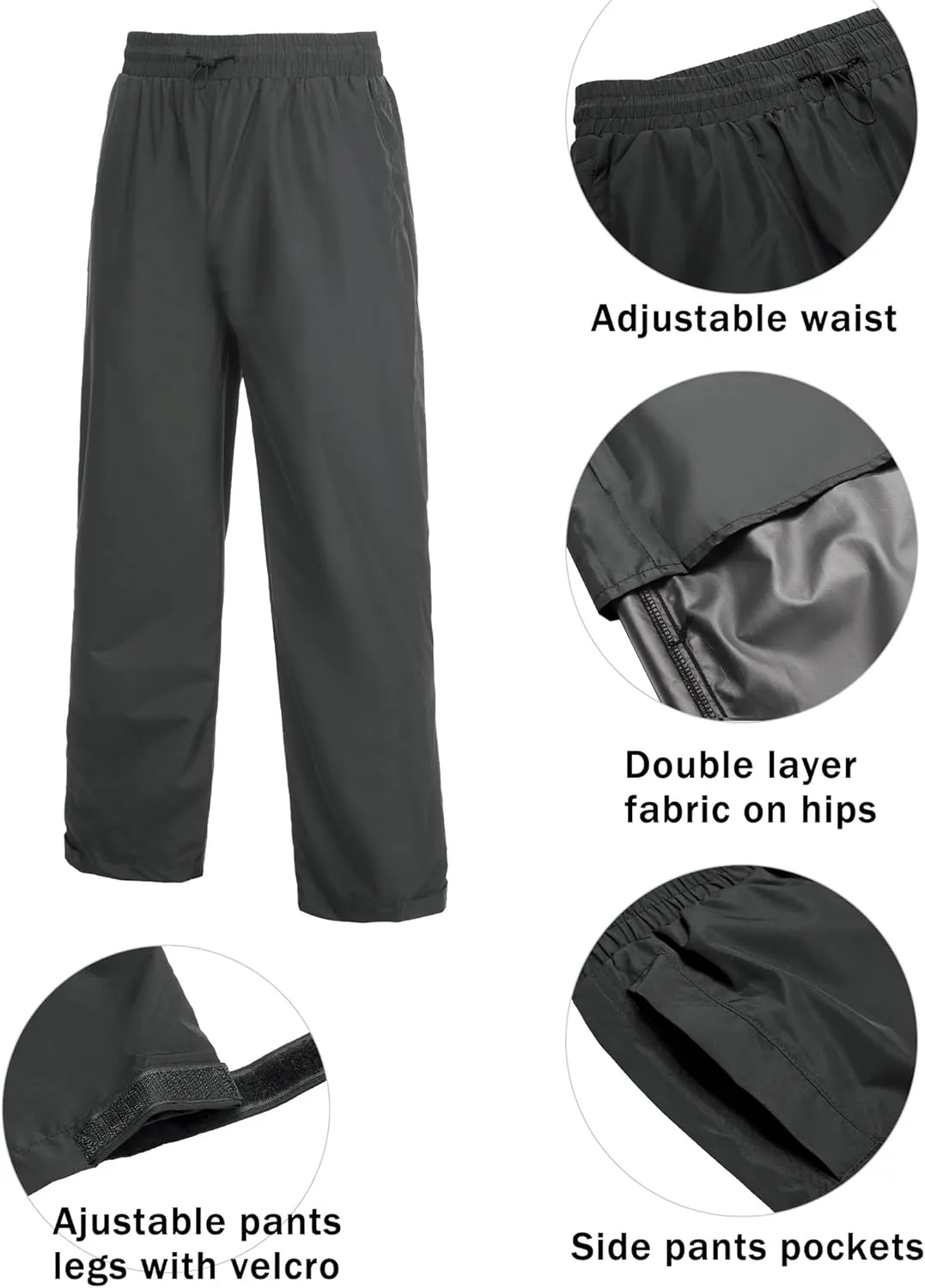 COOFANDY Men's Rain Suit 2 Piece Waterproof Breathable Rain Gear Lightweight Rain Jacket Pants Rainwear Suit