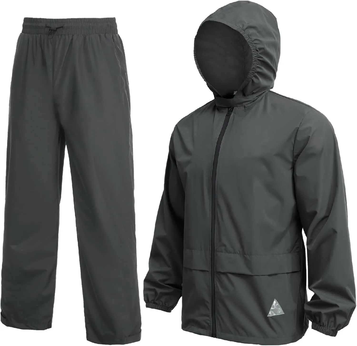 COOFANDY Men's Rain Suit 2 Piece Waterproof Breathable Rain Gear Lightweight Rain Jacket Pants Rainwear Suit