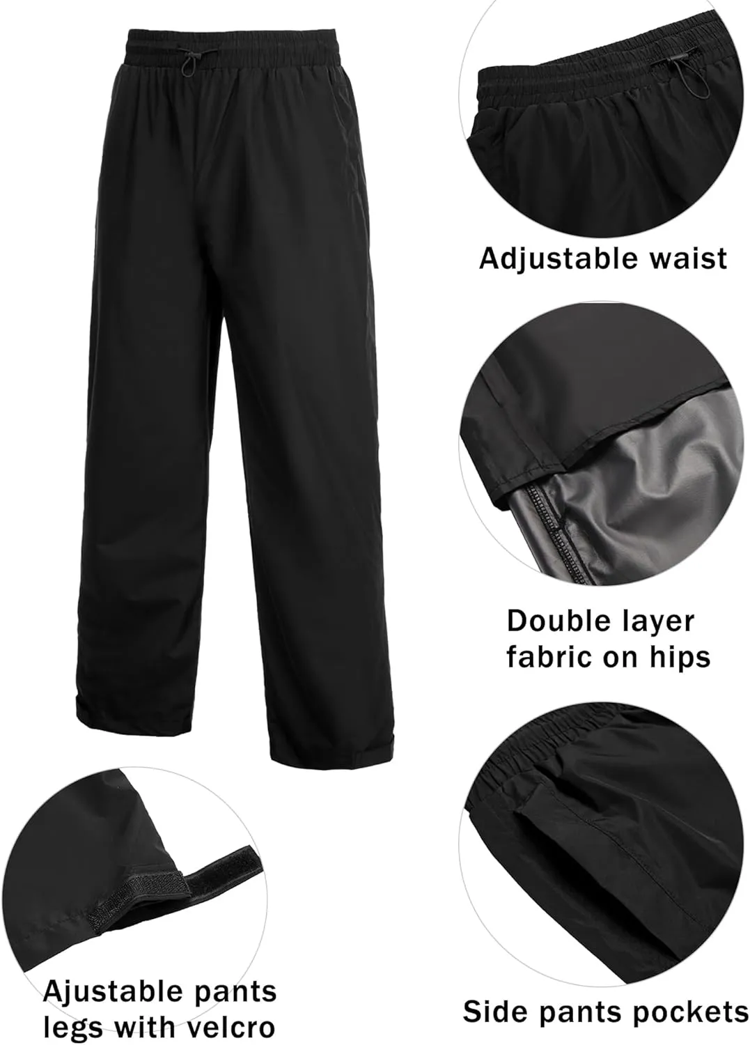 COOFANDY Men's Rain Suit 2 Piece Waterproof Breathable Rain Gear Lightweight Rain Jacket Pants Rainwear Suit