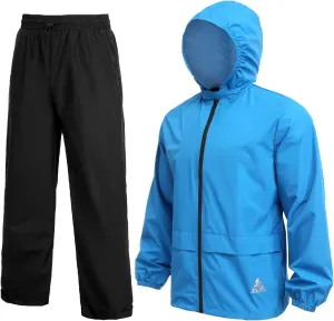 COOFANDY Men's Rain Suit 2 Piece Waterproof Breathable Rain Gear Lightweight Rain Jacket Pants Rainwear Suit