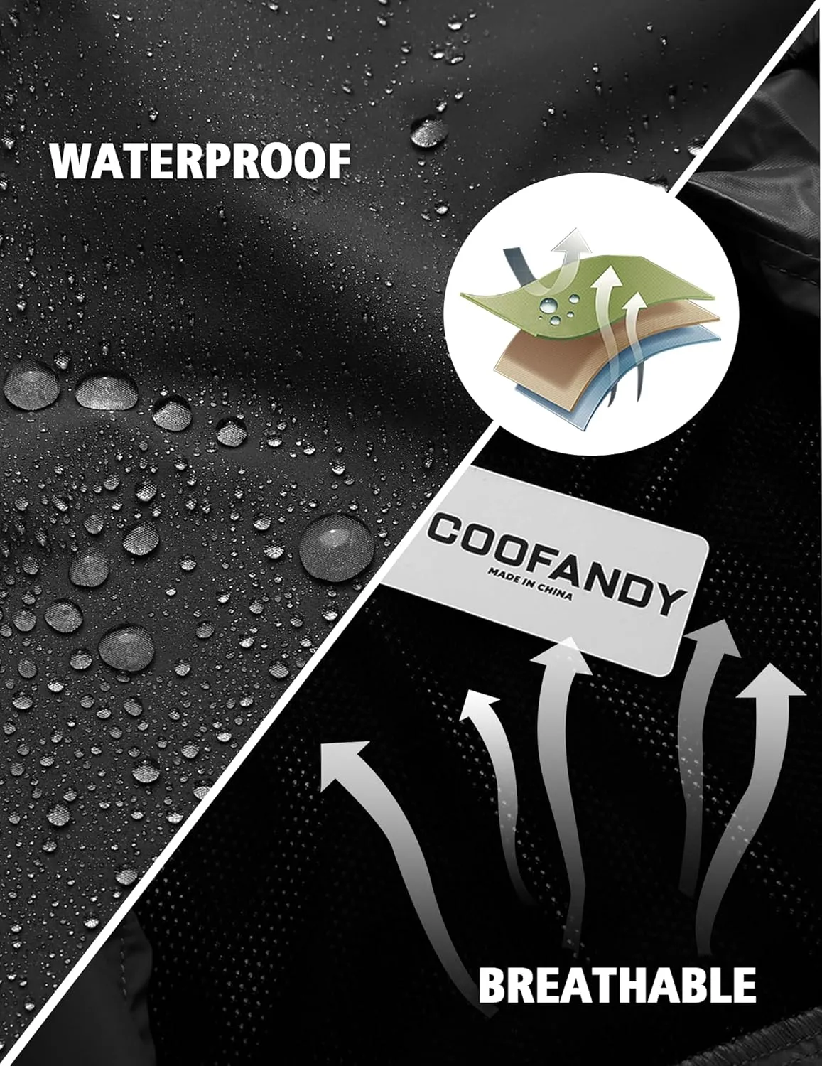 COOFANDY Men's Rain Suit 2 Piece Waterproof Breathable Rain Gear Lightweight Rain Jacket Pants Rainwear Suit