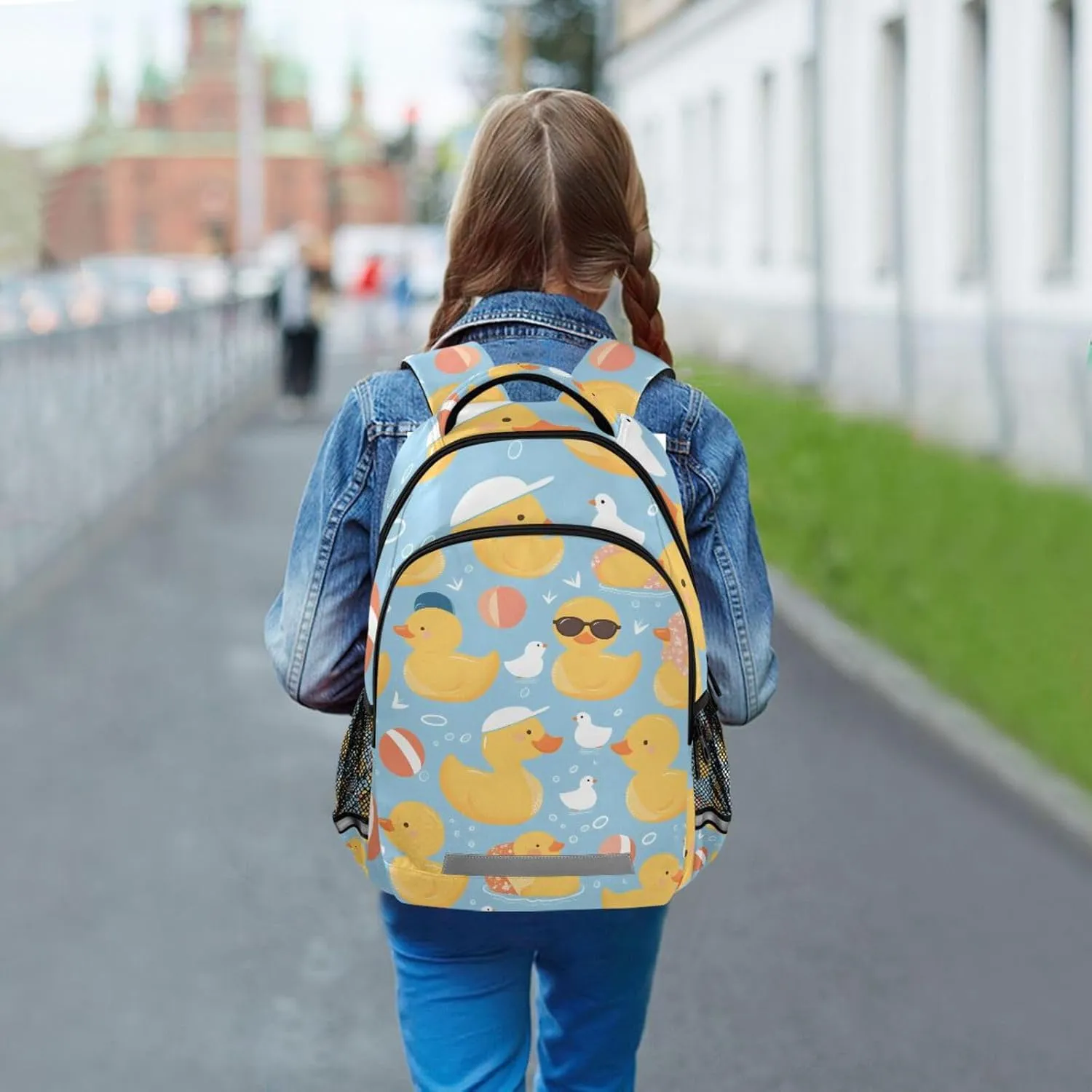 Cool Duck Blue Water Backpack for Girls Boys School Book Bag Kids Campus Daypack Lightweight Travel Back Pack