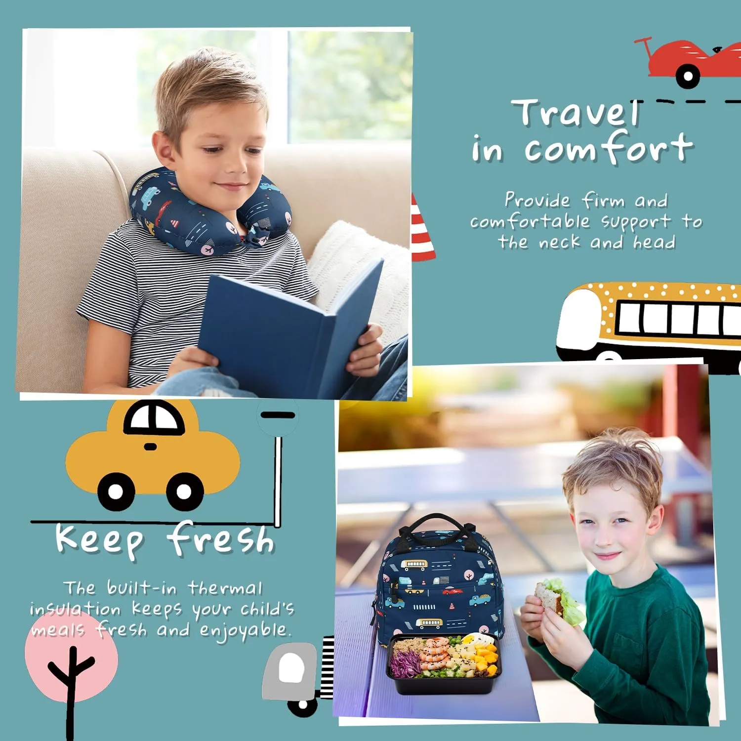 Coolife Kid’s Luggage Set 5 Piece Suitcase Set 16’’ Carry on Hardside Spinner Toddler Luggage Travel Rolling Luggage Girls Boys