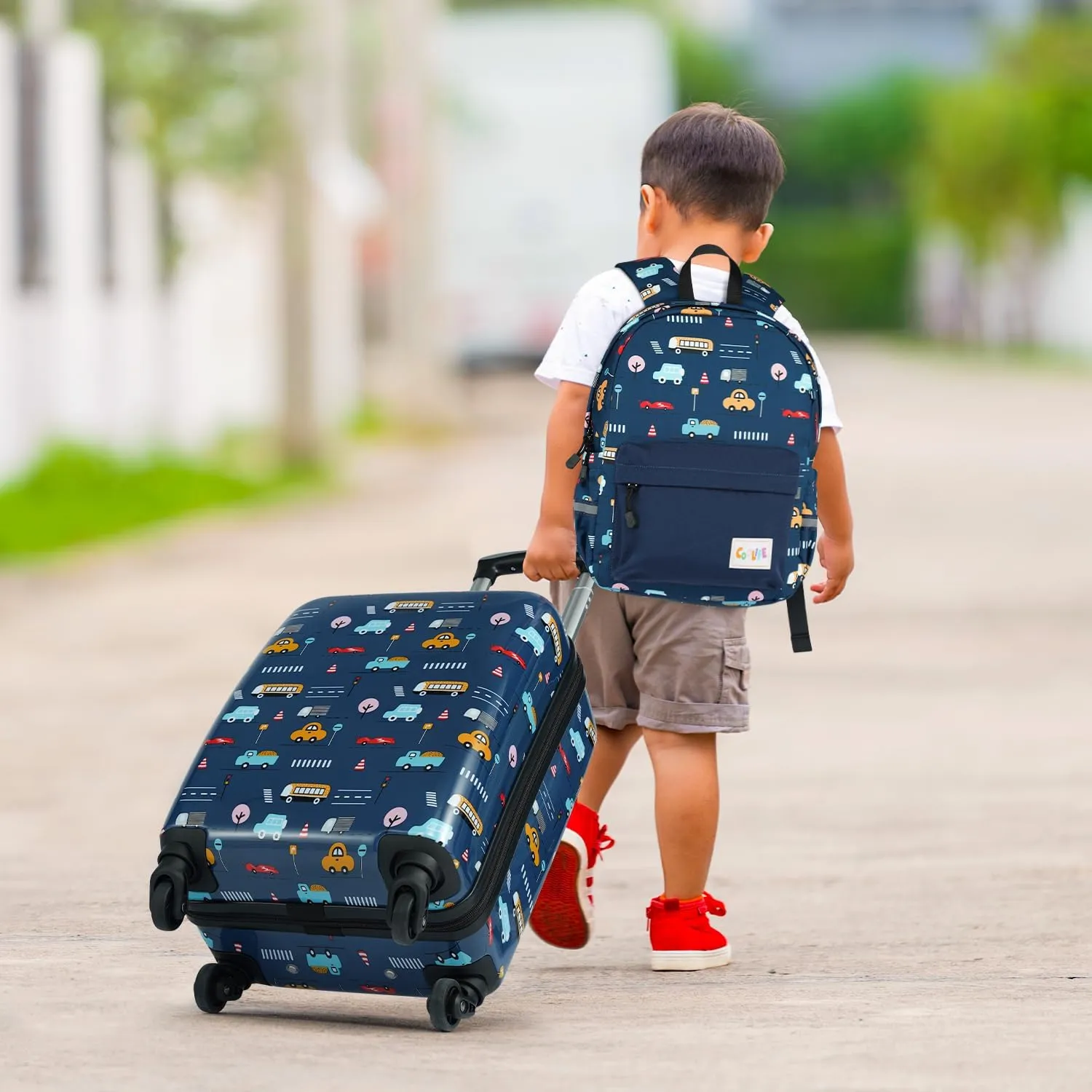 Coolife Kid’s Luggage Set 5 Piece Suitcase Set 16’’ Carry on Hardside Spinner Toddler Luggage Travel Rolling Luggage Girls Boys