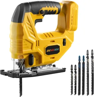 Cordless Jig Saw for De-Walt 20V Battery, 7 Speed Variable ​​Up to 3200RPM, LED Light, 45° Bevel Cuts, 3 Orbital Motions, with Jig Saw Blade for Straight/Curve/Circle Cutting(Battery Not Include)