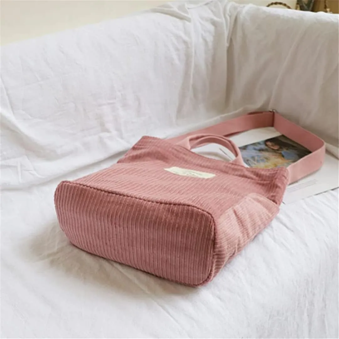 Corduroy Handbag Women Bag Literary Canvas Womens Handbags Shoulder Bags Female Body Bag Tote Shopping Packs