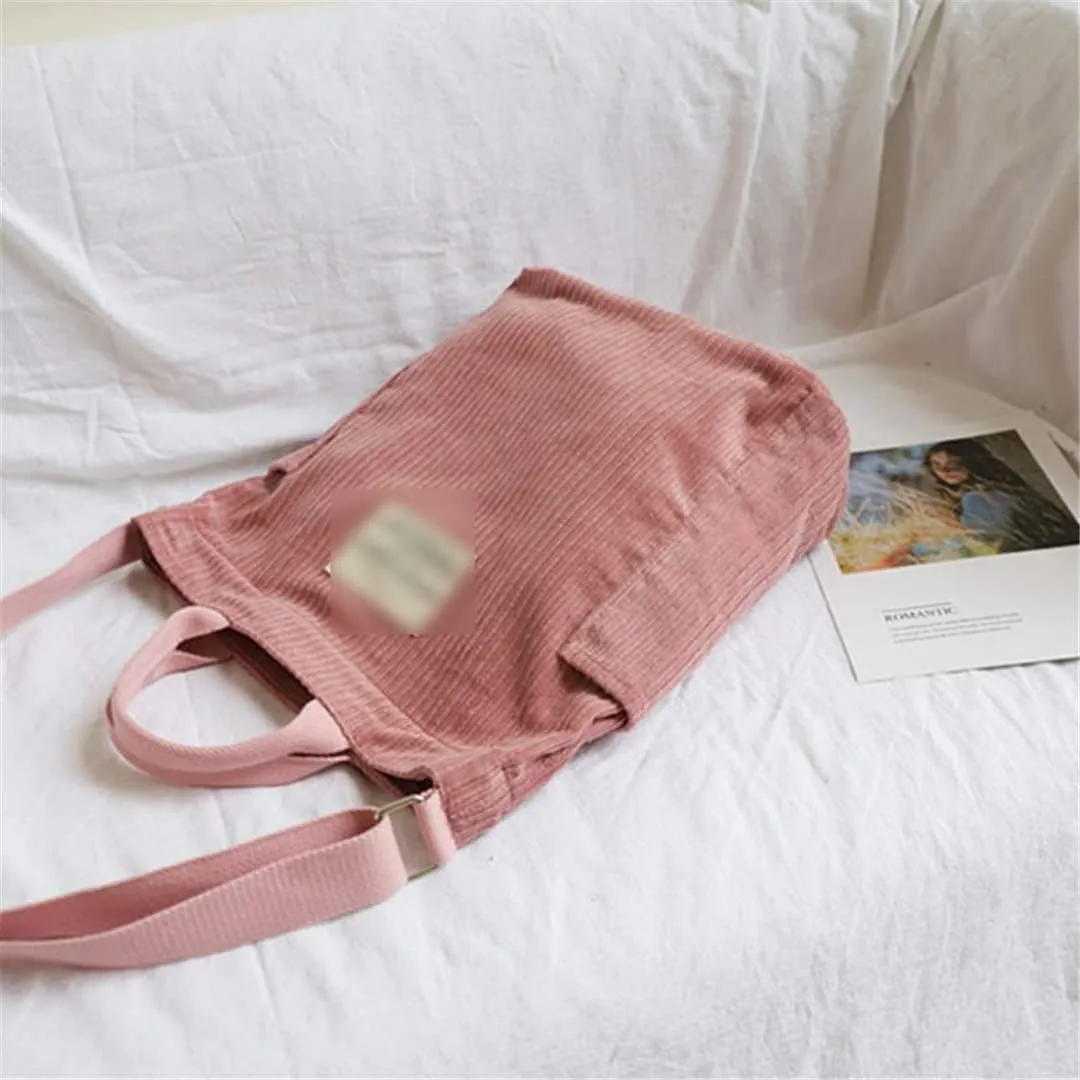 Corduroy Handbag Women Bag Literary Canvas Womens Handbags Shoulder Bags Female Body Bag Tote Shopping Packs