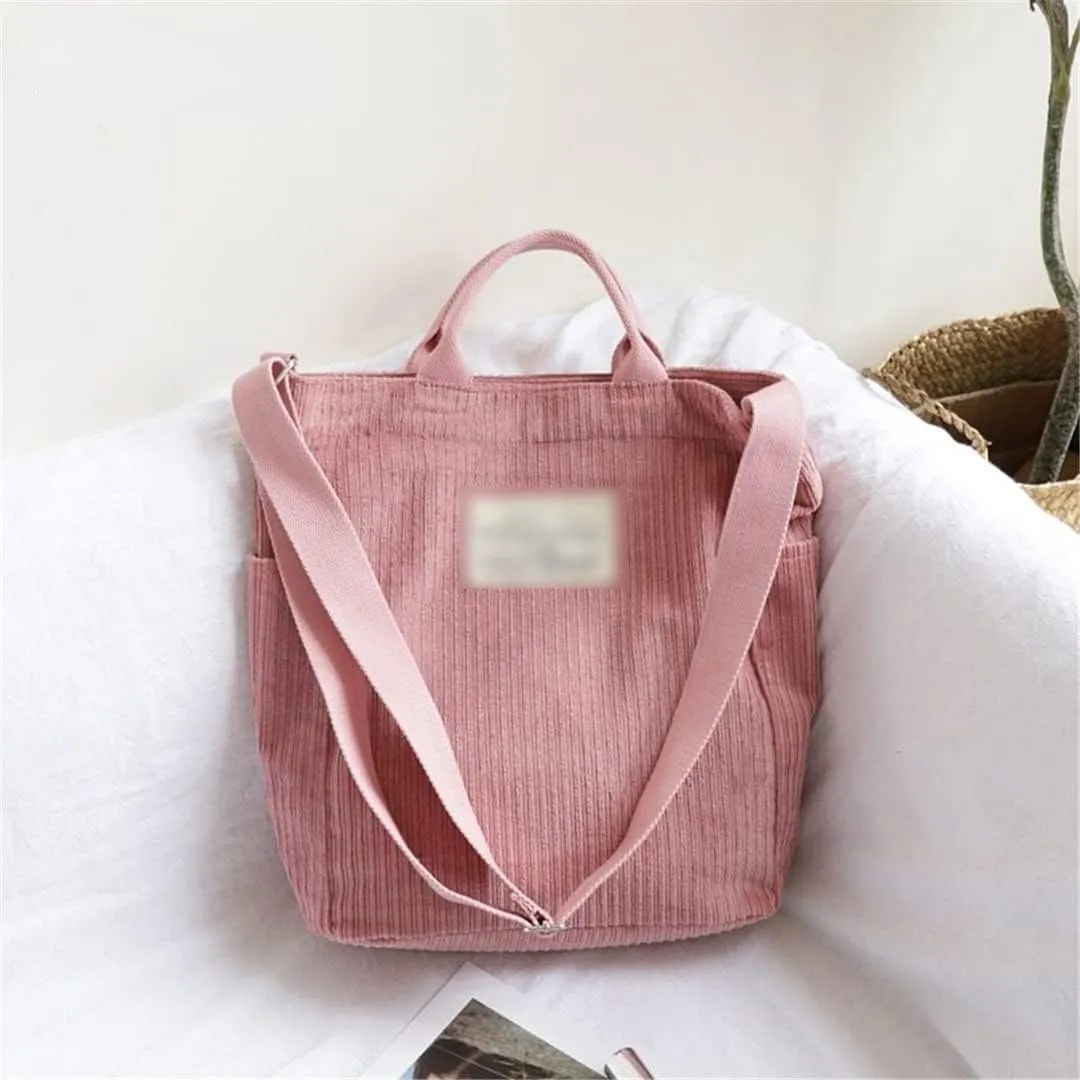 Corduroy Handbag Women Bag Literary Canvas Womens Handbags Shoulder Bags Female Body Bag Tote Shopping Packs