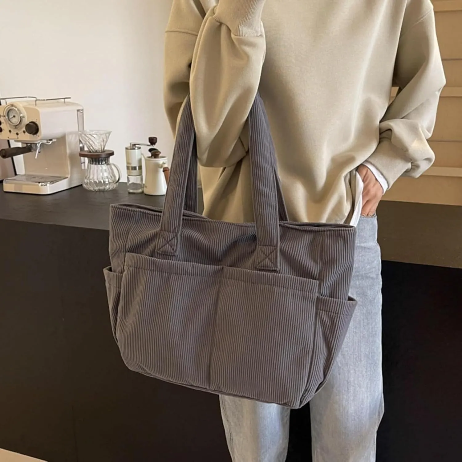 Corduroy Tote Bag Trending Purses for Women 2025 new Shoulder Bag Handbags for Women Purse Large Capacity Canvas Bags