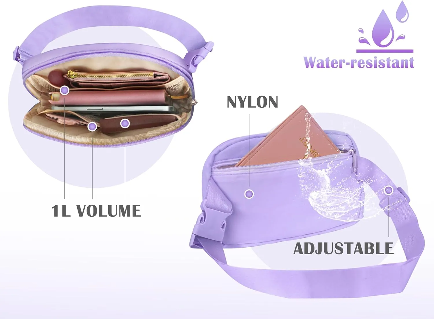 COSHAYSOO Mothers Day Gifts for Daughter Girls Purple Fanny Pack Initial Belt Bag Crossbody Purse 4 5 6 7 8 9 10 11 12 13 14 15 Year Old Girl Birthday Tween Preteen Teen Girl Trendy Stuff Letter A
