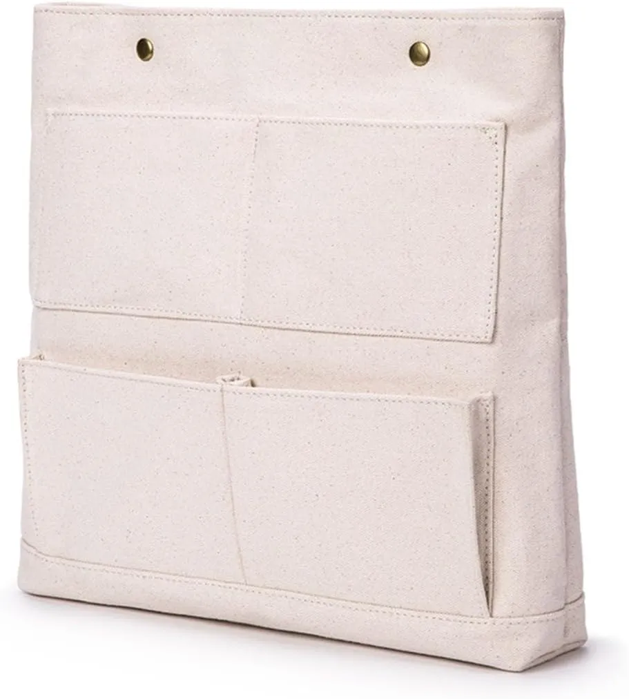Cosmetic Bag - Handbag Insert, Canvas Purse Organizer- Organizer Insert-Cosmetic bag (L, Beige)