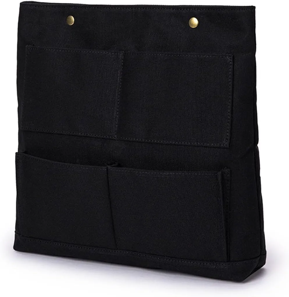 Cosmetic Bag Handbag Insert Canvas Purse Organizer Organizer Insert Cosmetic bag (L, Black)