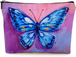 Cosmetic Bags for Women Cute Makeup Bag for Purse Canvas Travel Toiletry Bag Funny Zipper Pouch-Butterfly Makeup Bags