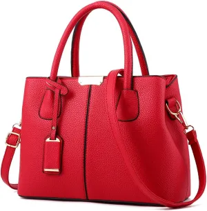 Covelin Women's Top-handle Cross Body Handbag Middle Size Purse Durable Leather Tote Bag