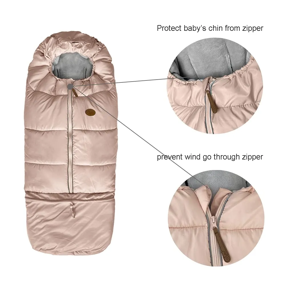 CozyMe Waterproof Winter Comfortable Thick Coral Fleece Universal Stroller Footmuff,Length Adjustable Good for All Toddler,Anti-Kicking, Anti-Slipy Baby Stroller Bunting Bag 0-5T