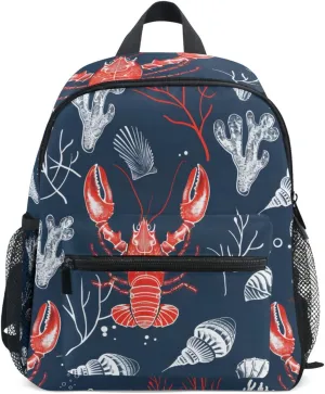 Crayfish Coral Shells Kids Backpack for Girls Boys School Bookbag Toddler Preschool Kindergarten Back Pack Children School Bag Rucksack